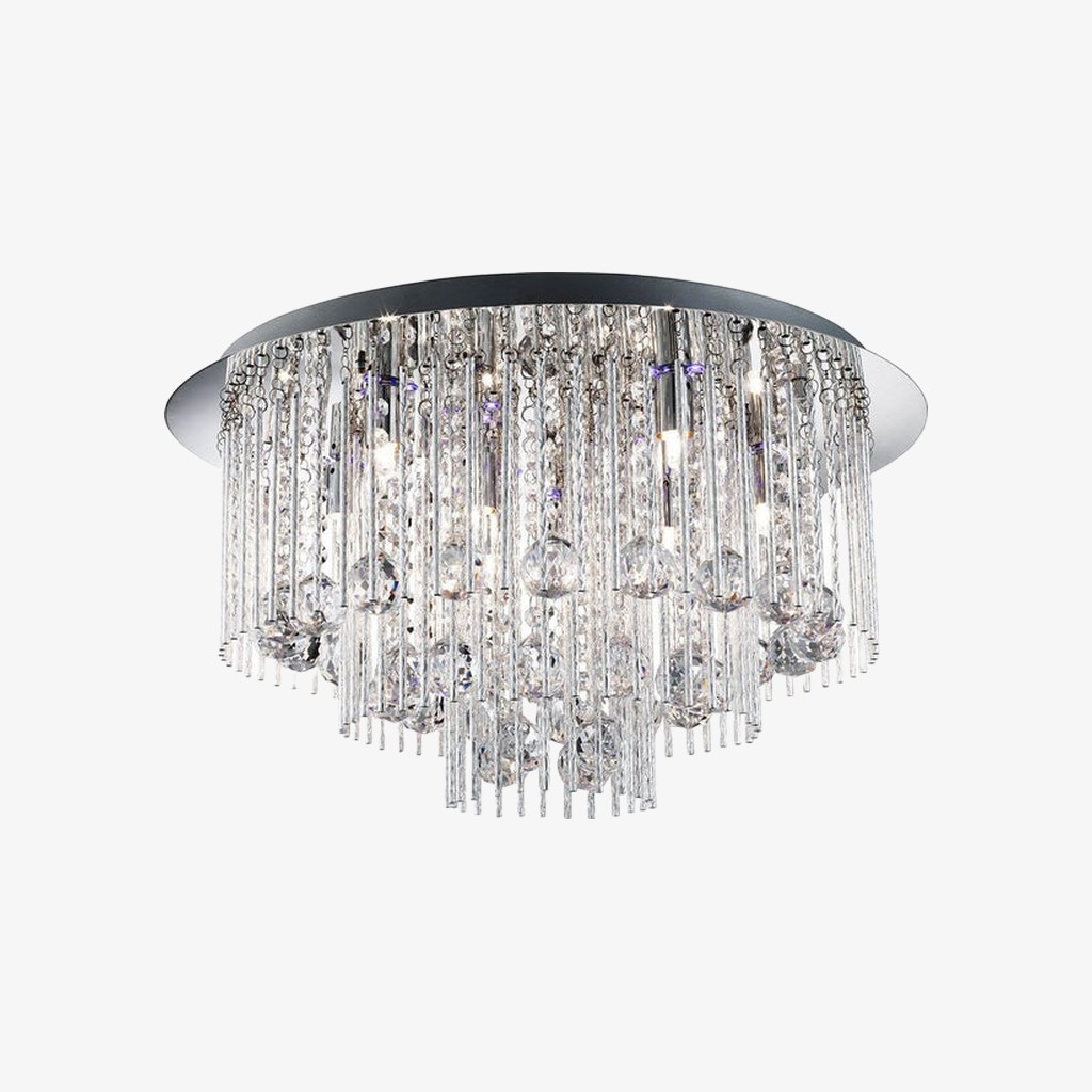 Virelis plafondlamp met 8 gedraaide buizen - Modern kristaldesign voor eetkamers of woonkamers HL2187