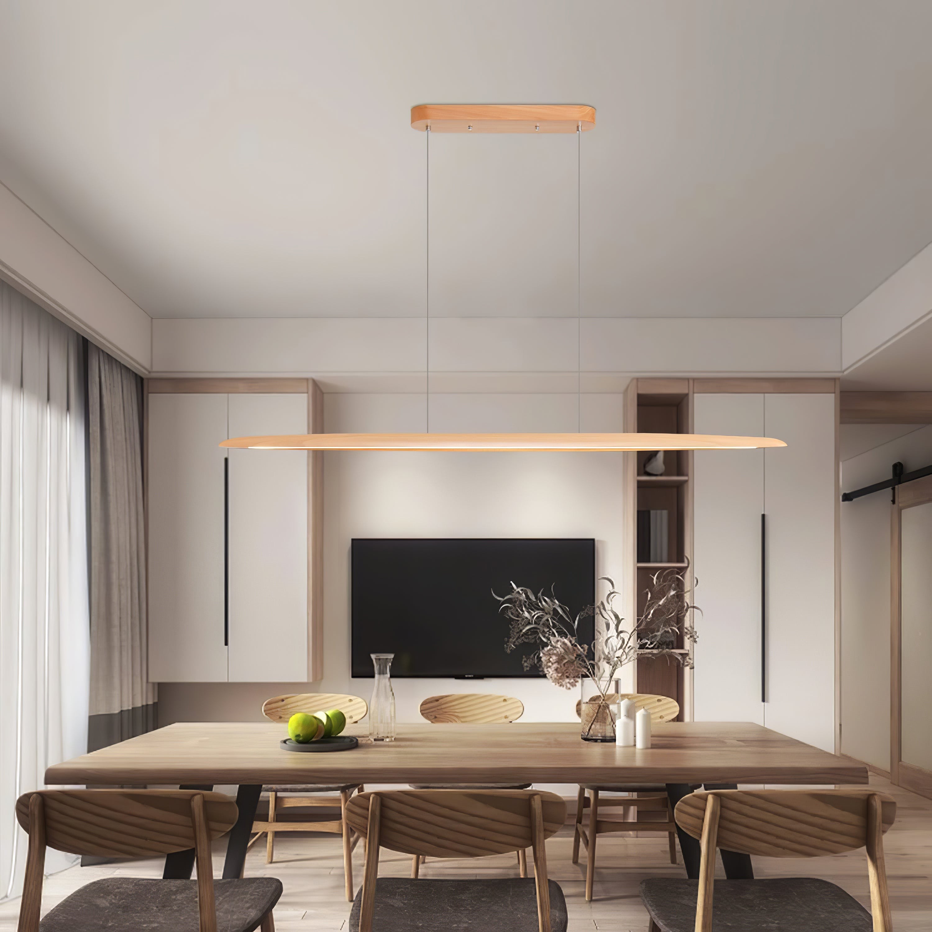 Houten horizontale hanglamp HL1155