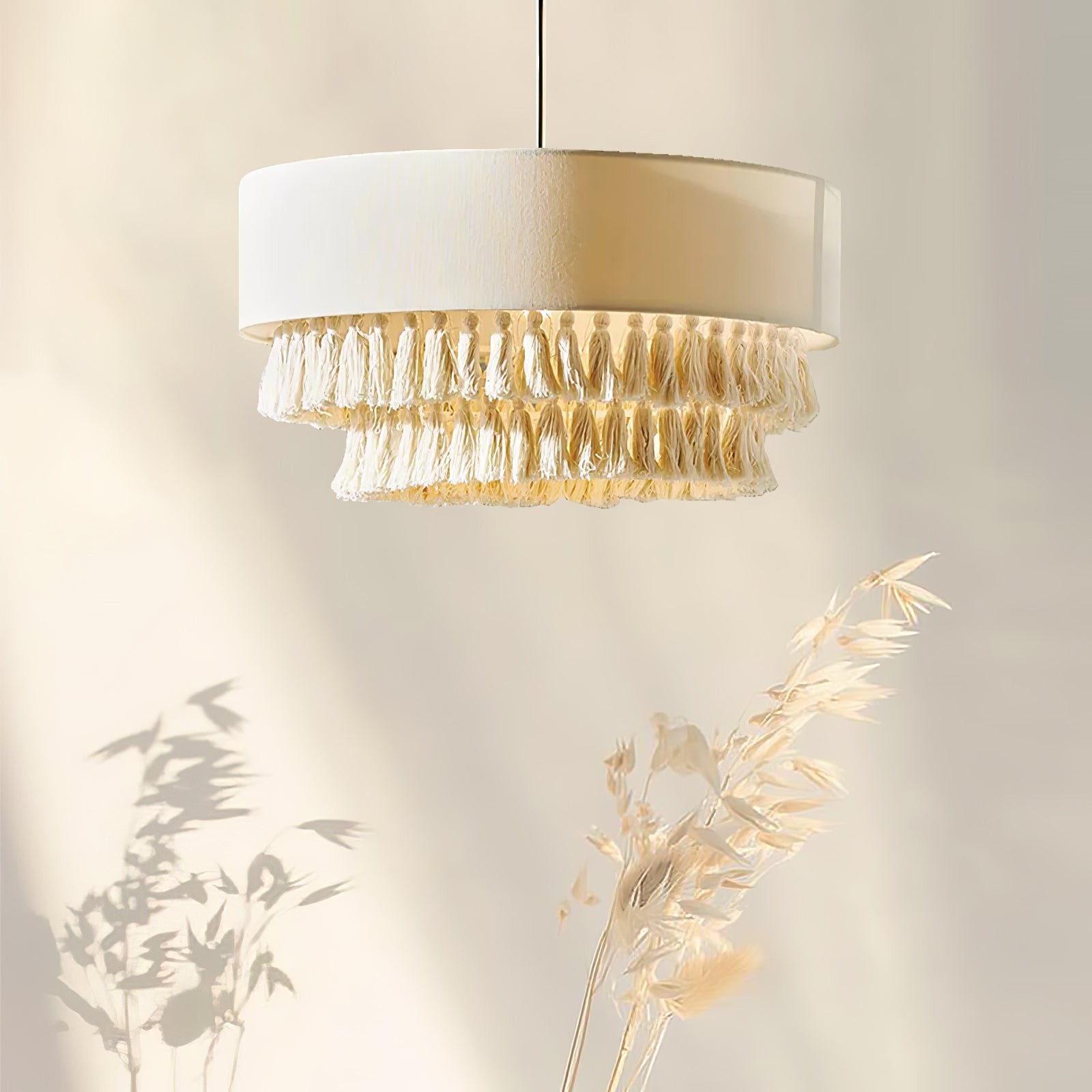 Boheemse henneptouw kwast kroonluchter HL421