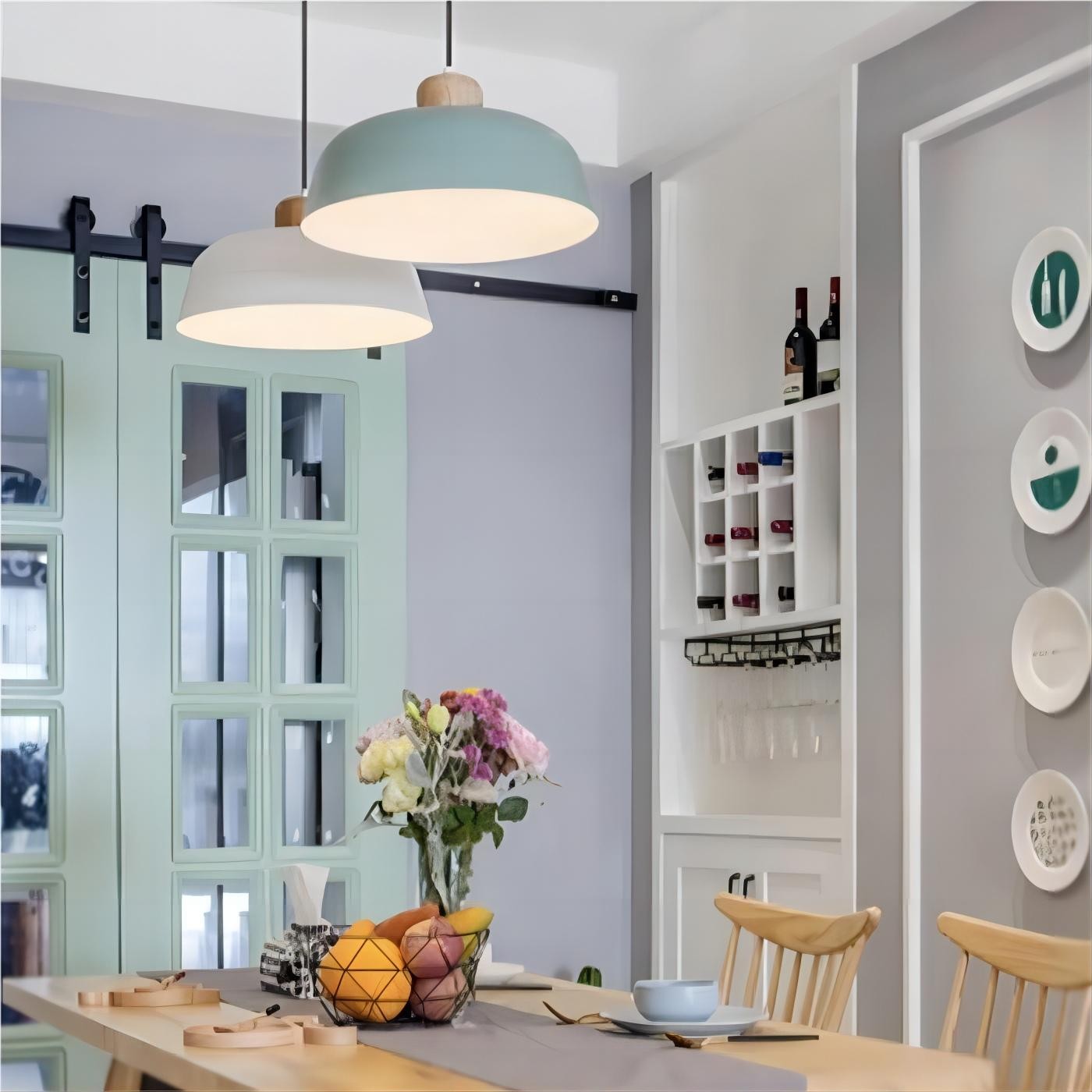 Scandinavische Houten Kom Vorm Keuken Hanglamp HL101