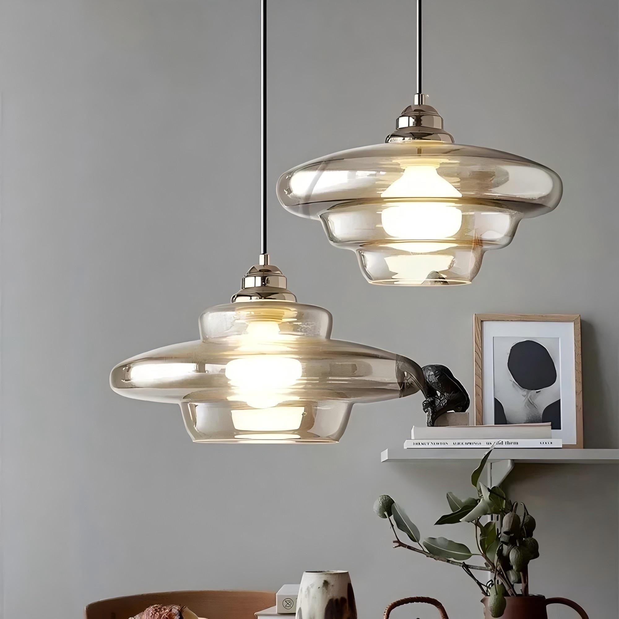 Art Deco Glazen Hanglamp - Elegante Sculpturale Hanglamp Voor Eetkamer en Keuken HL190