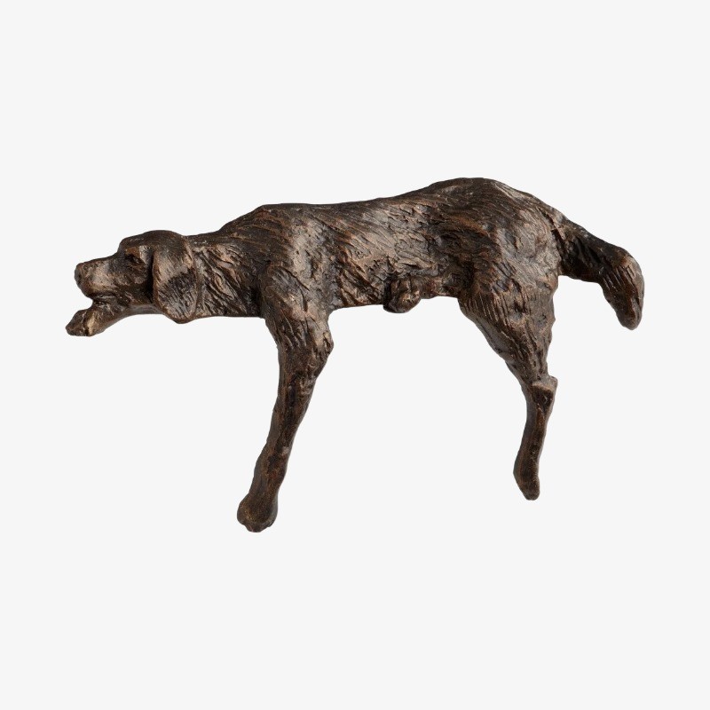 Floxo Lazy Dog sculptuur met geometrisch ijzeren ontwerp - Moderne woondecoratie voor woonkamers en kantoren HL2505