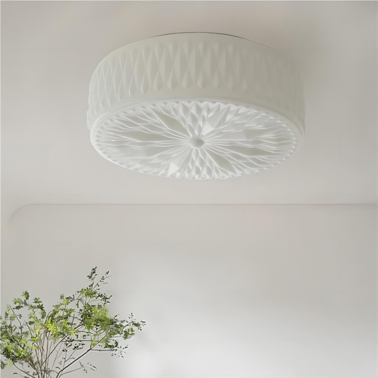 Vintage gebeeldhouwde glazen schijfplafondlamp HL194