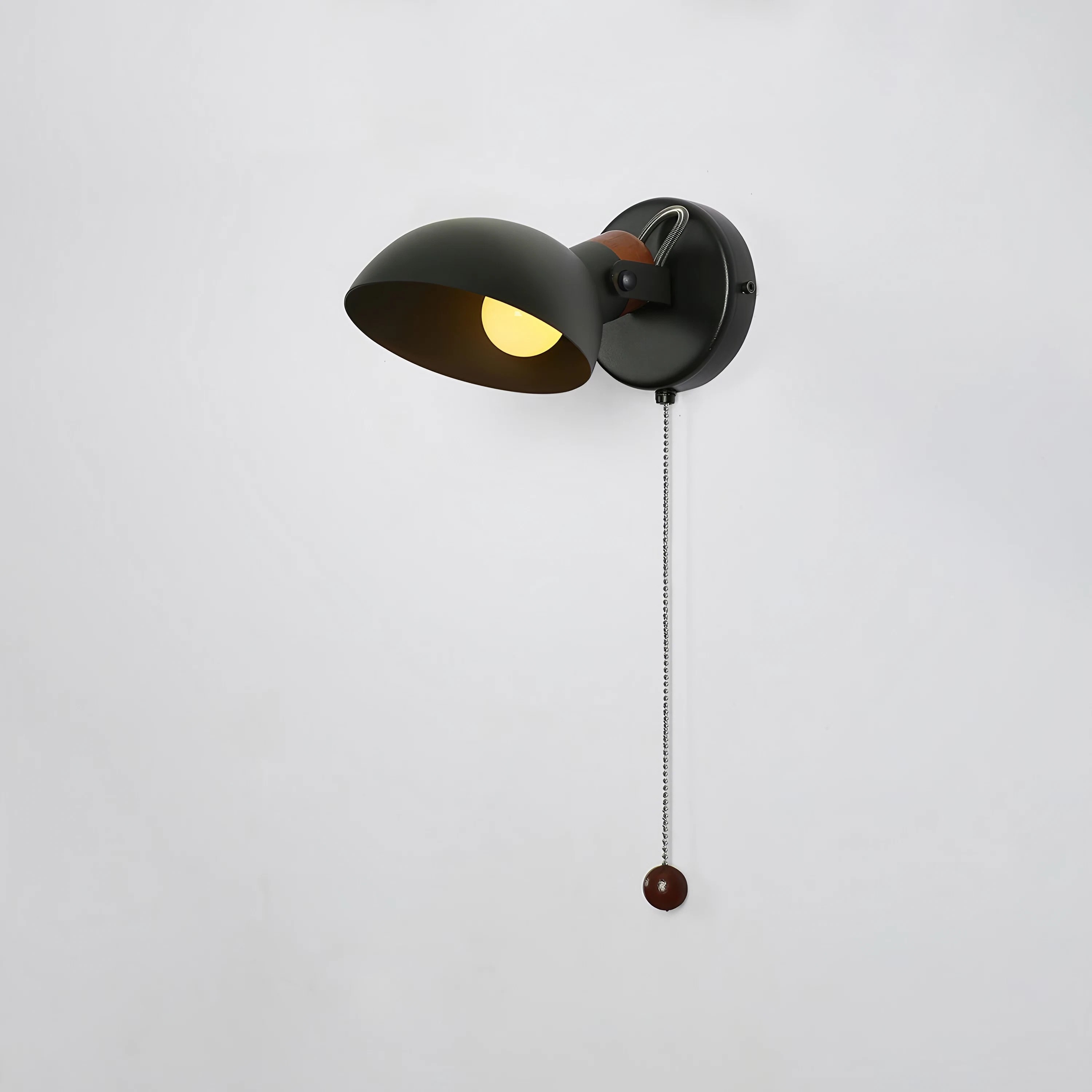 Scandinavische draaibare metalen houten wandlamp HL74