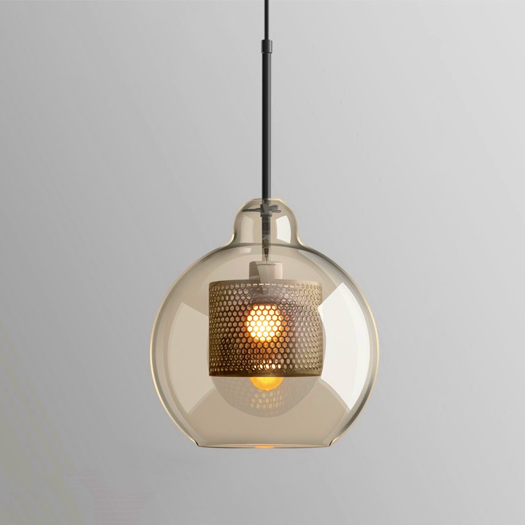 Vintage Glazen Hanglamp Industriele Woonkamer HL41