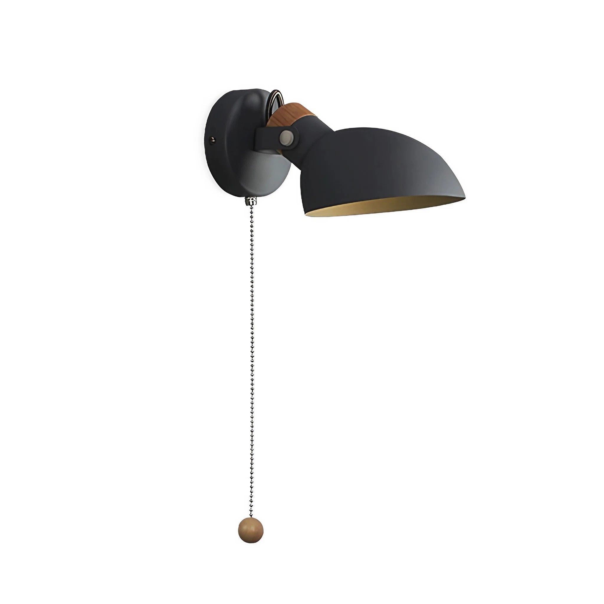 Scandinavische draaibare metalen houten wandlamp HL74