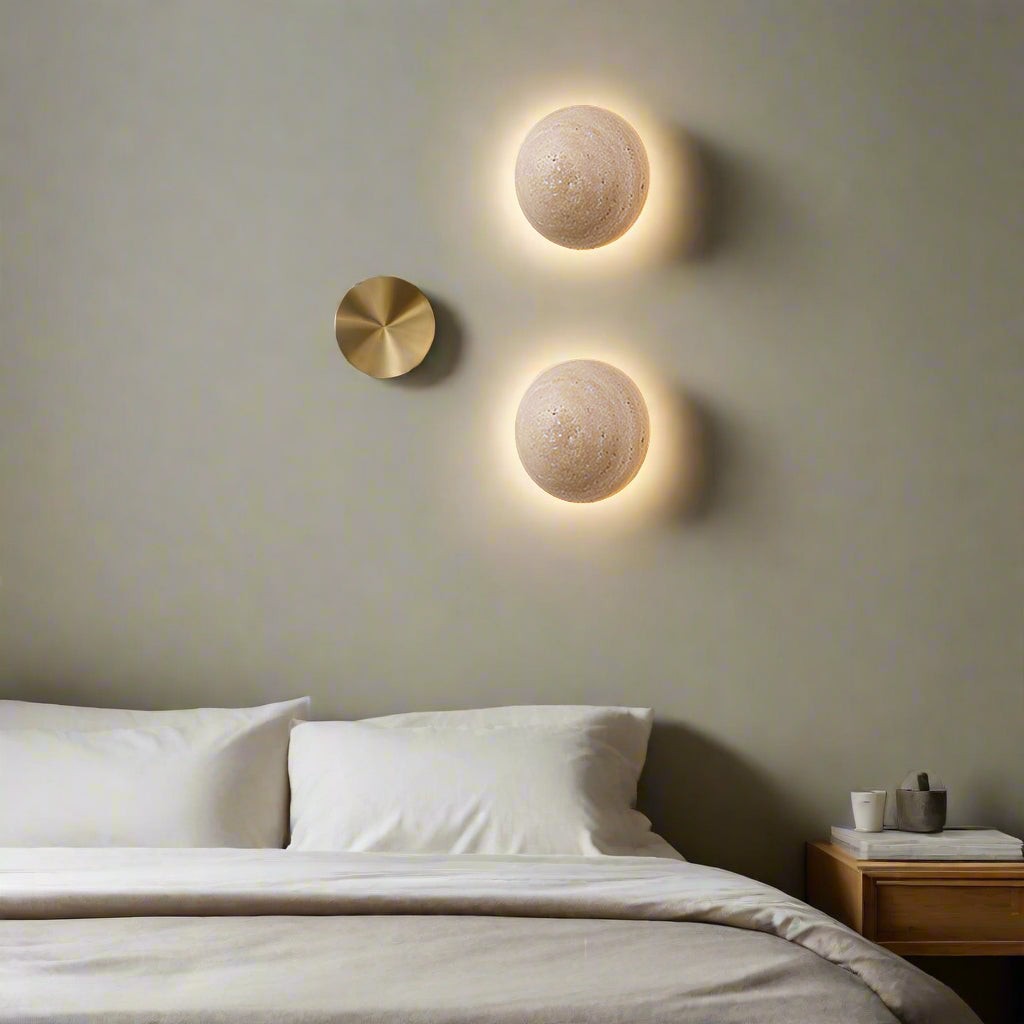 Amber Loft Travertin Ronde Wandlamp HL3438