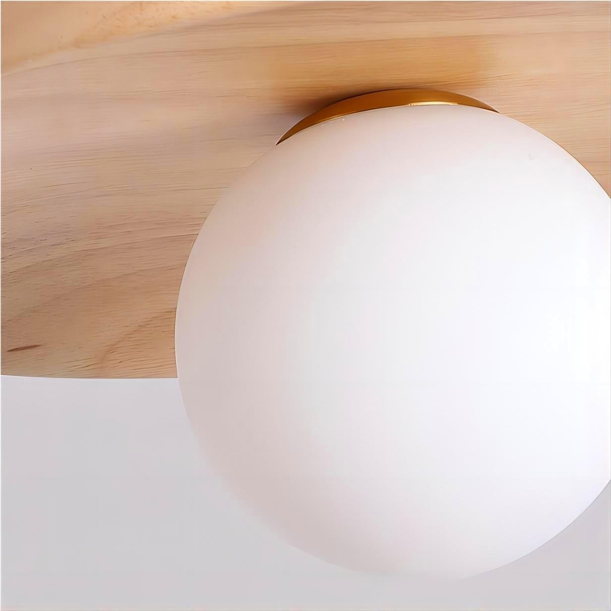 Rustieke Plafon houten glazen plafondlamp HL93