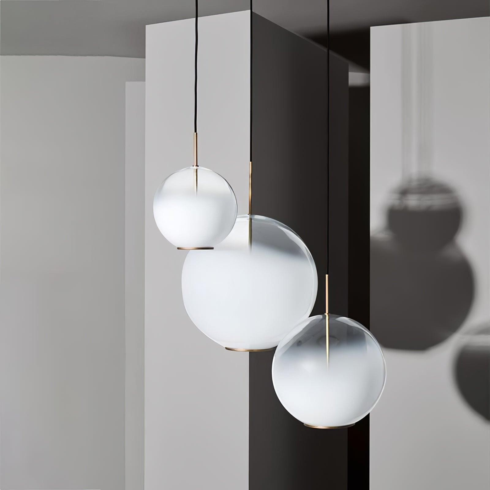 Eenvoudige bolvormige druppelvormige glazen hanglamp HL888