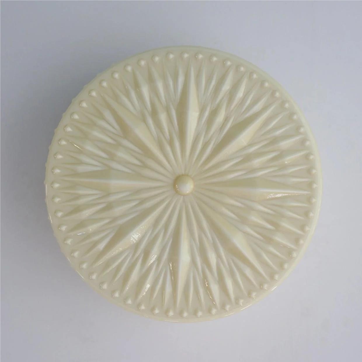 Vintage gebeeldhouwde glazen schijfplafondlamp HL194