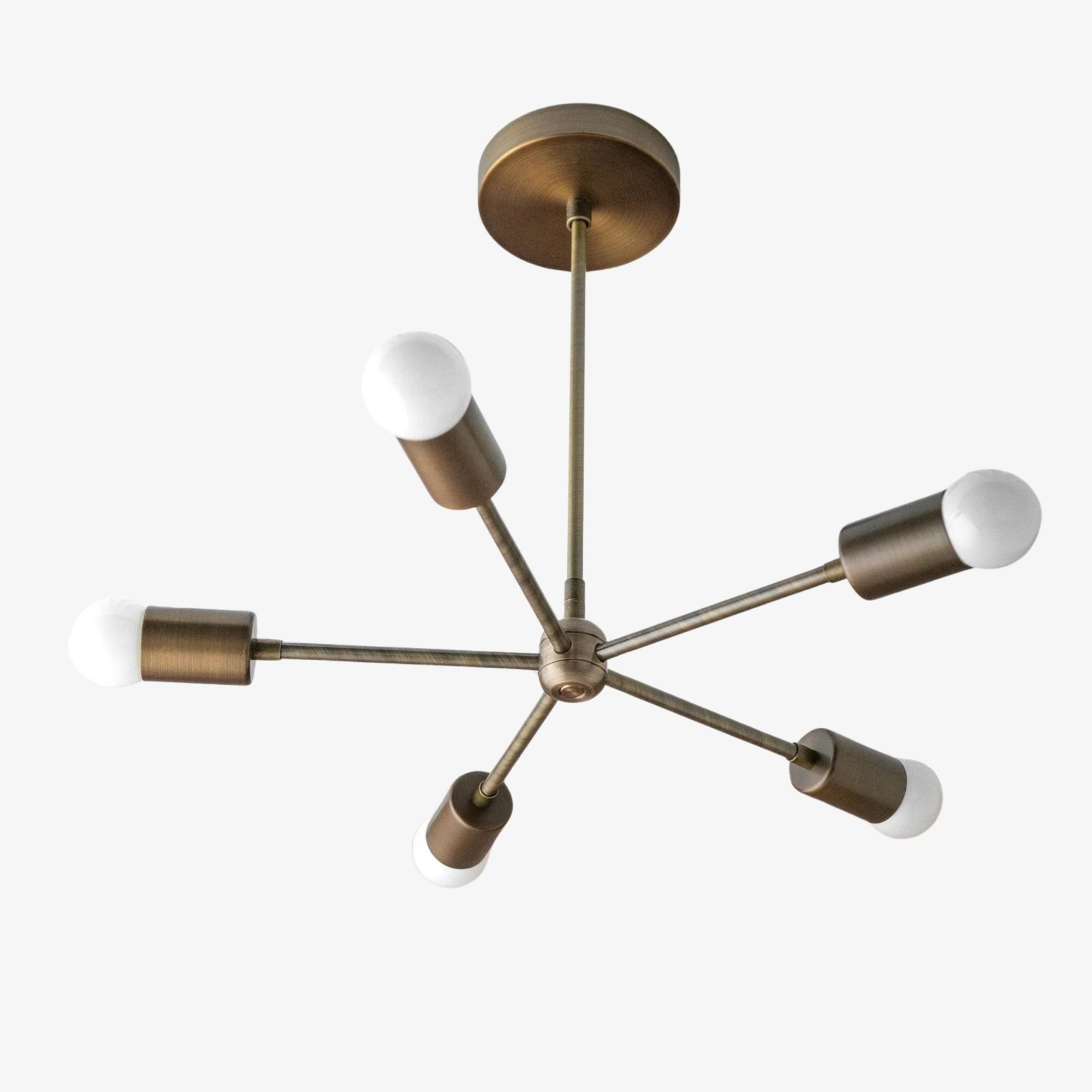 Mobilux Line Mid Century Gold Sputnik Kroonluchter - Geometrische Messing Armatuur HL1687