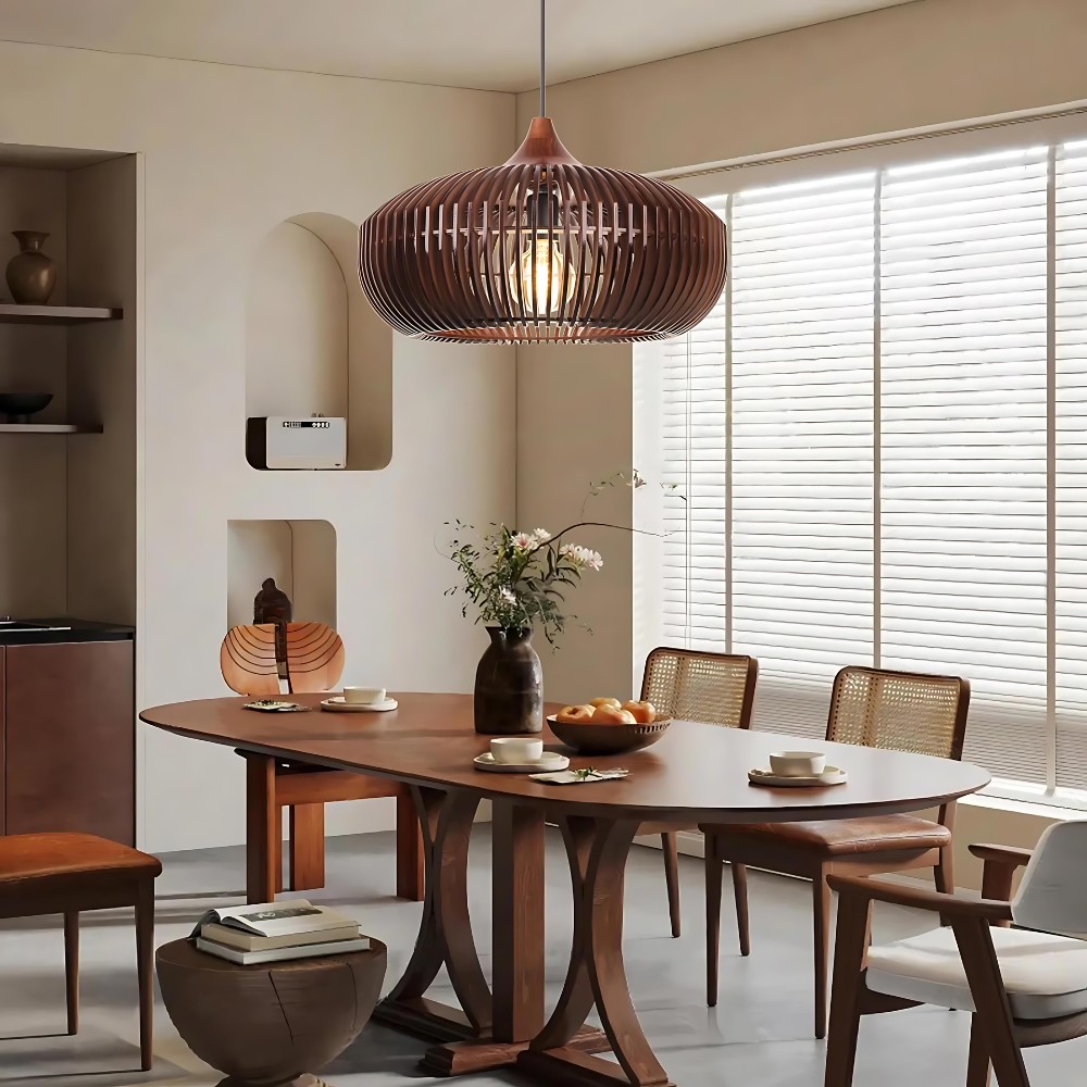 De Halo of Zen Japandi houten hanglamp HL3390