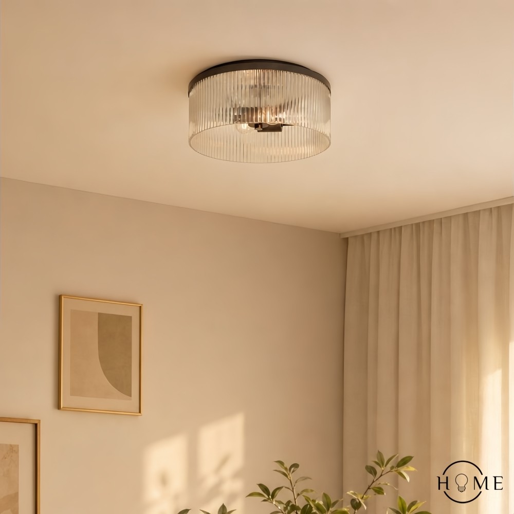 Cooper Geribbelde Glazen Plafondlamp HL1004