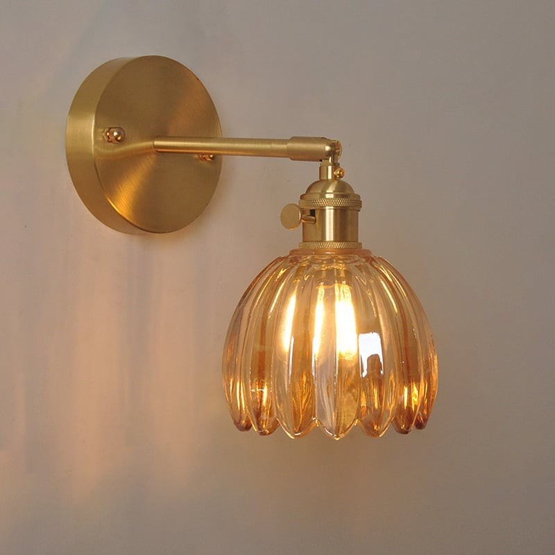 Vintage glazen bloemknop tulp wandlamp HL211