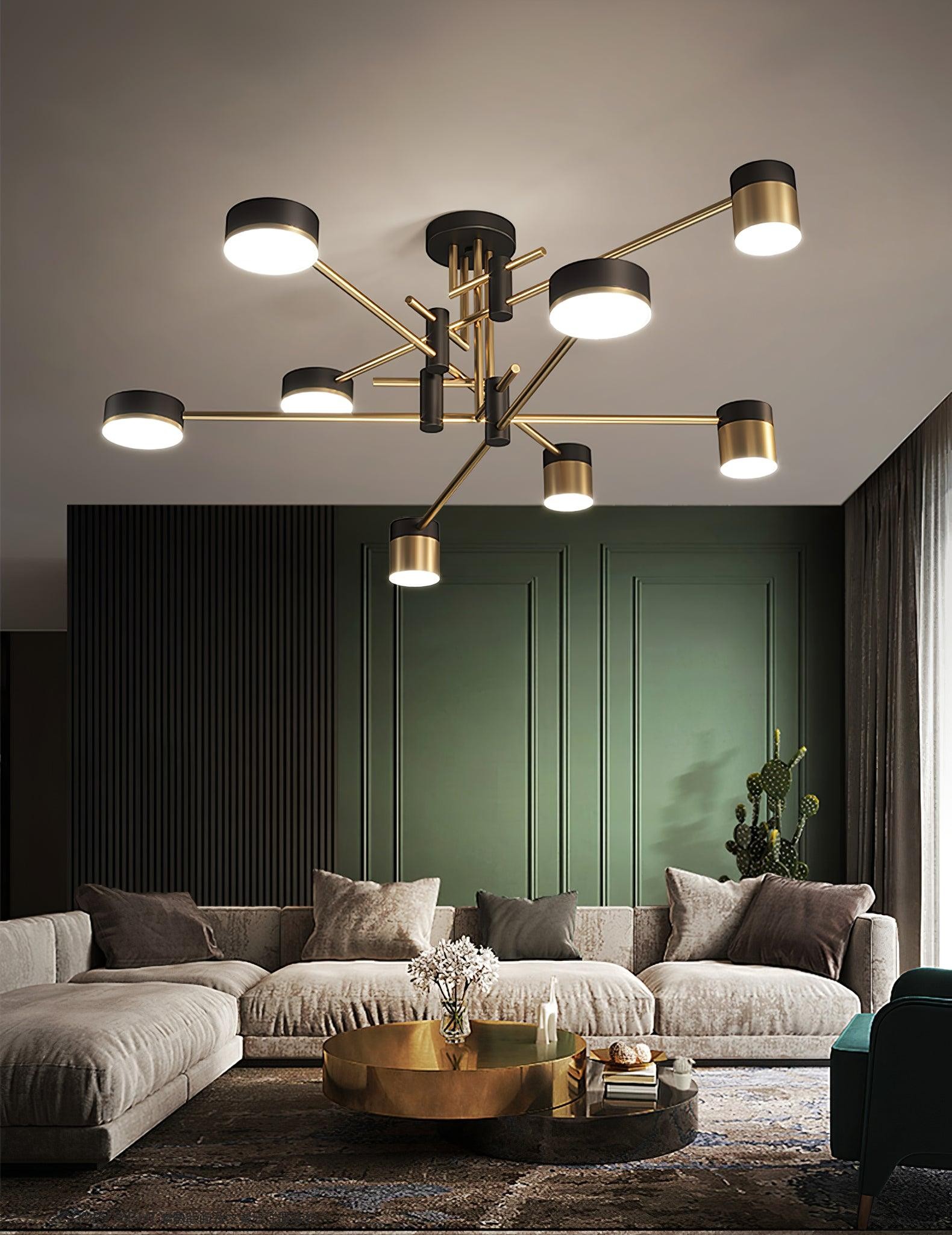 Luxe Spider Sputnik Design Metalen Schijf Plafondlamp HL1090
