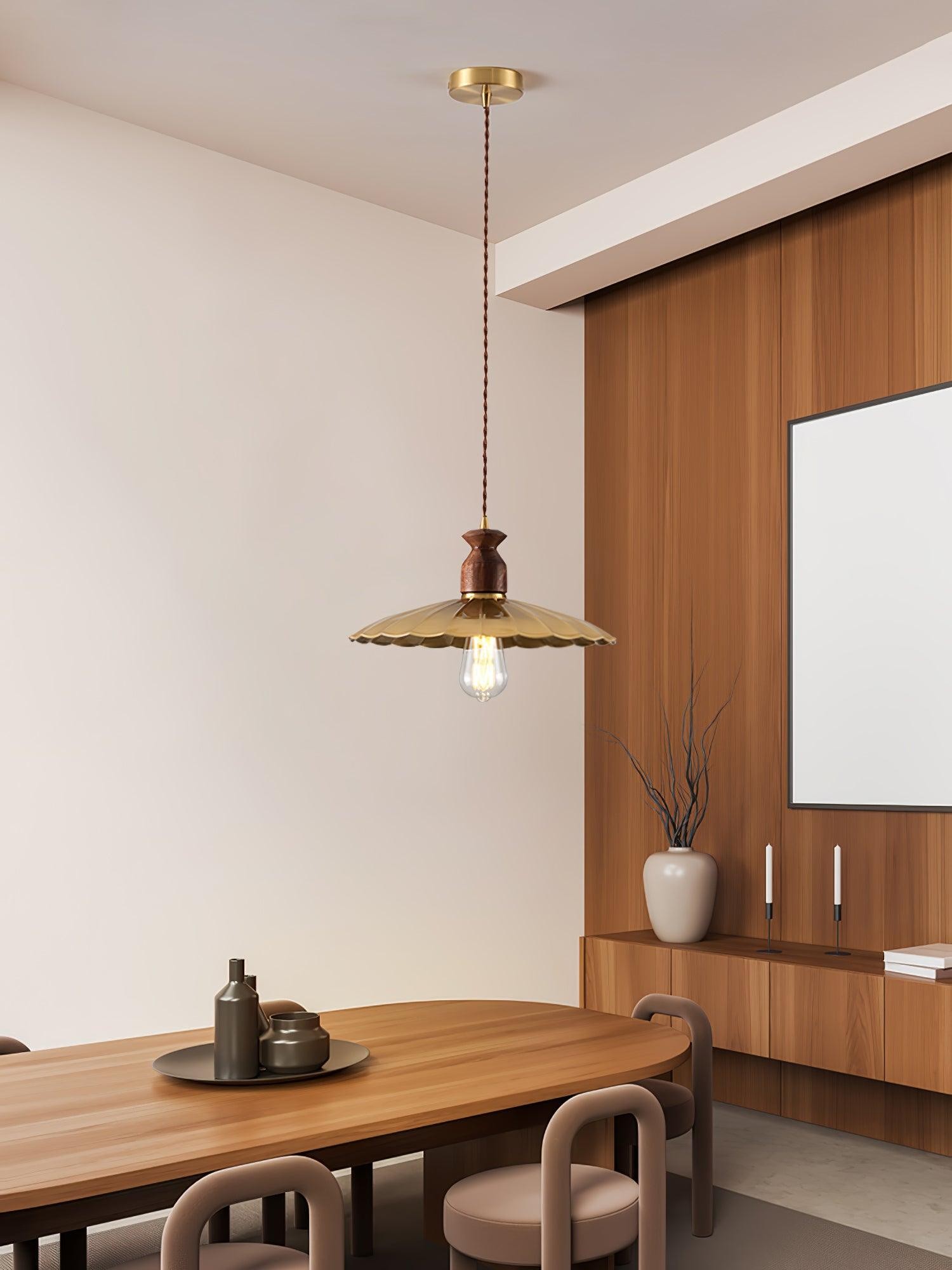 Ronde messing metalen badge gouden hanglamp HL389