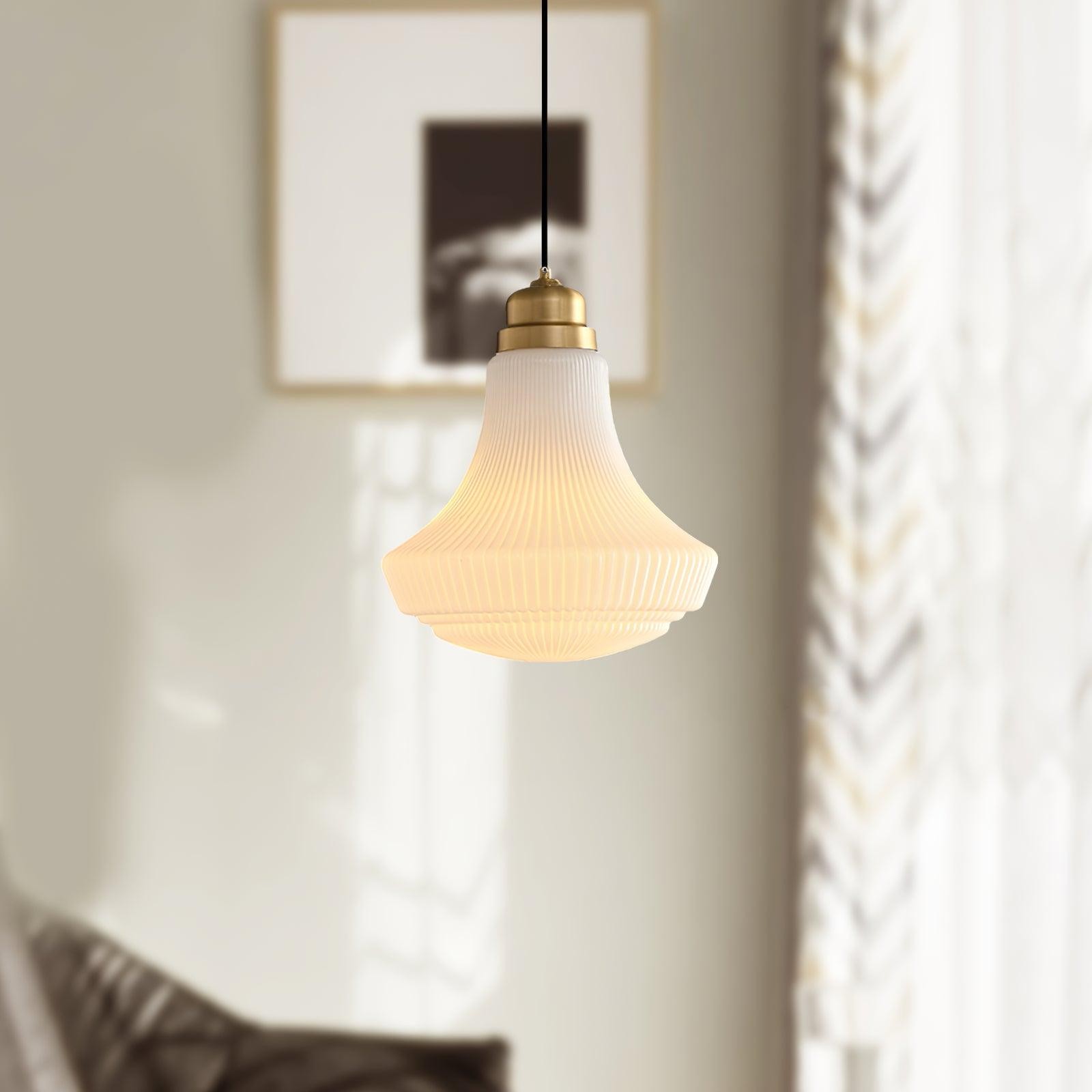 Klassieke messing albasten glazen hanglamp HL746