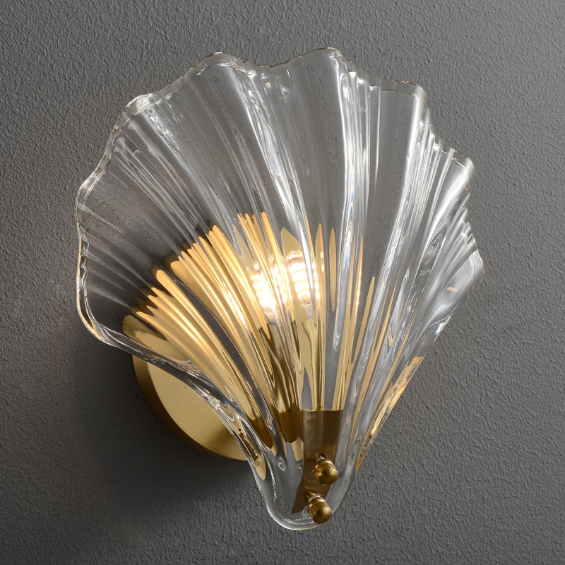 Moderne glazen design wandlamp in schelpvorm HL61