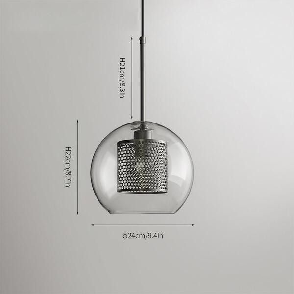 Vintage Glazen Hanglamp Industriele Woonkamer HL41