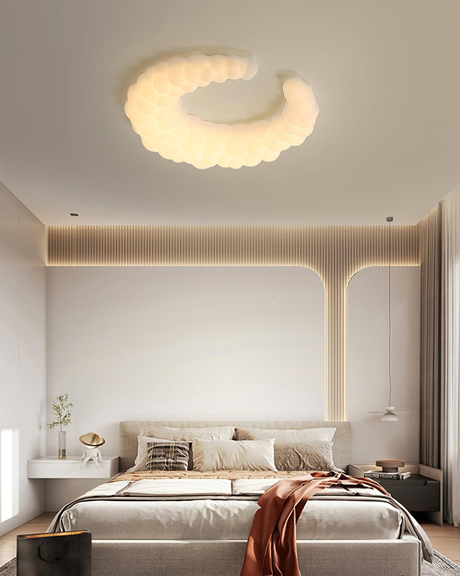 Crèmekleurige maanplafondlamp HL364