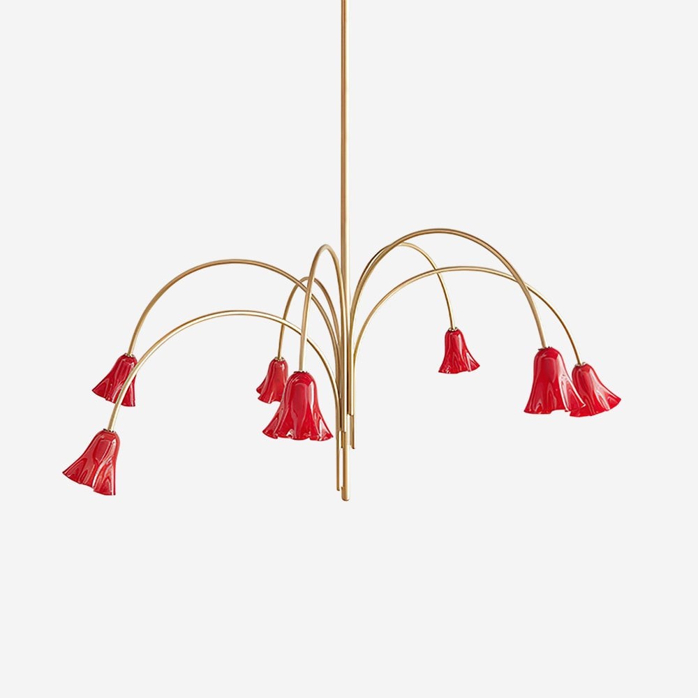 Bellina moderne romantische kroonluchter - botanisch lelie-ontwerp met glazen bloemen HL1642