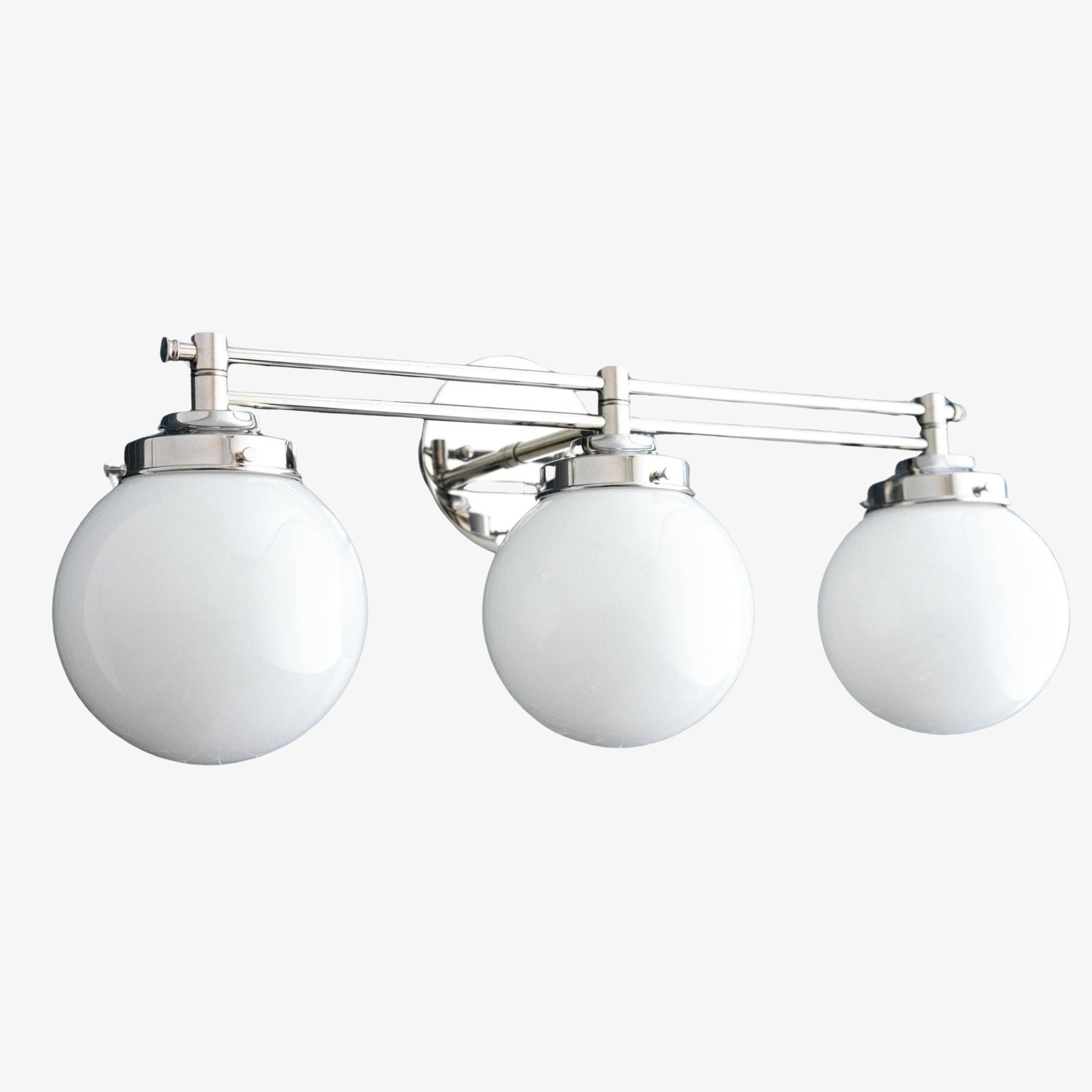 Glorica Glass moderne badkamerlamp - 3-lichts bolvormige badkamerarmatuur van opaalglas HL1714