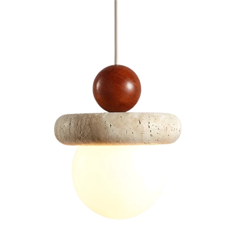 Crèmekleurige travertin hanglamp HL3479