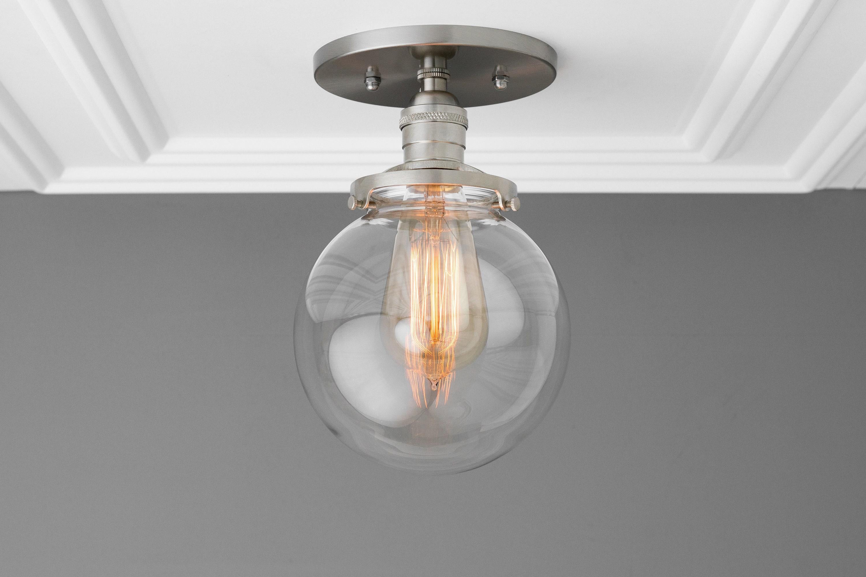 Glorica glazen retro bolvormige plafondlamp - Vintage industriële huisverlichting HL1731