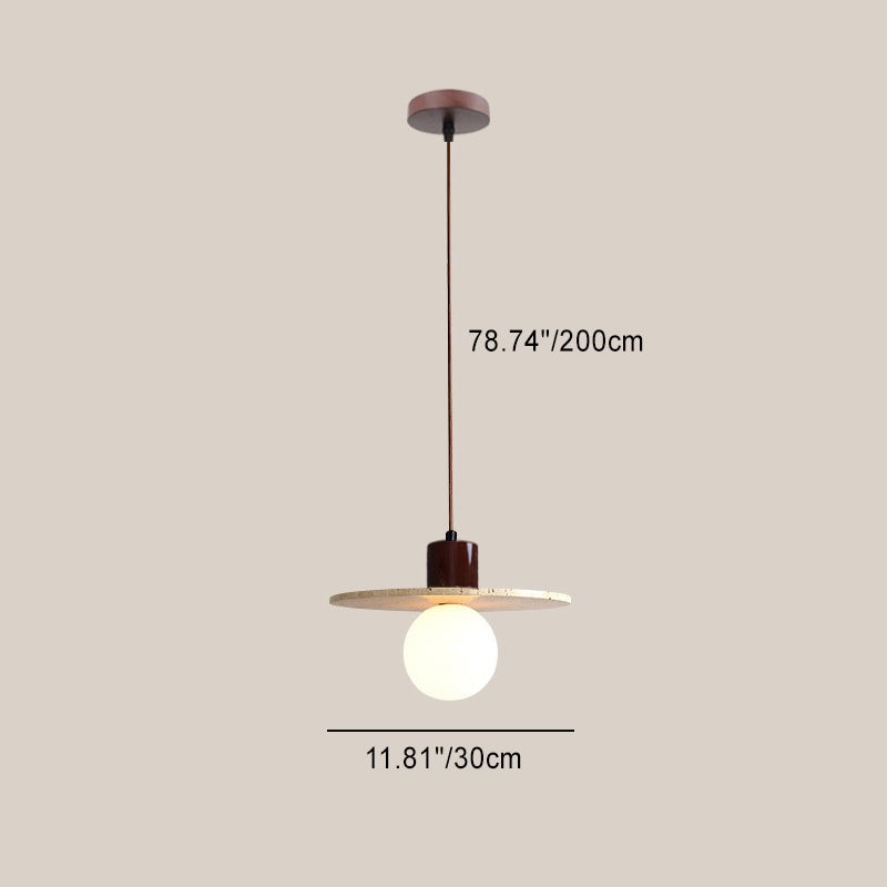Traditionele Japanse Travertijn Houten Hanglamp HL869
