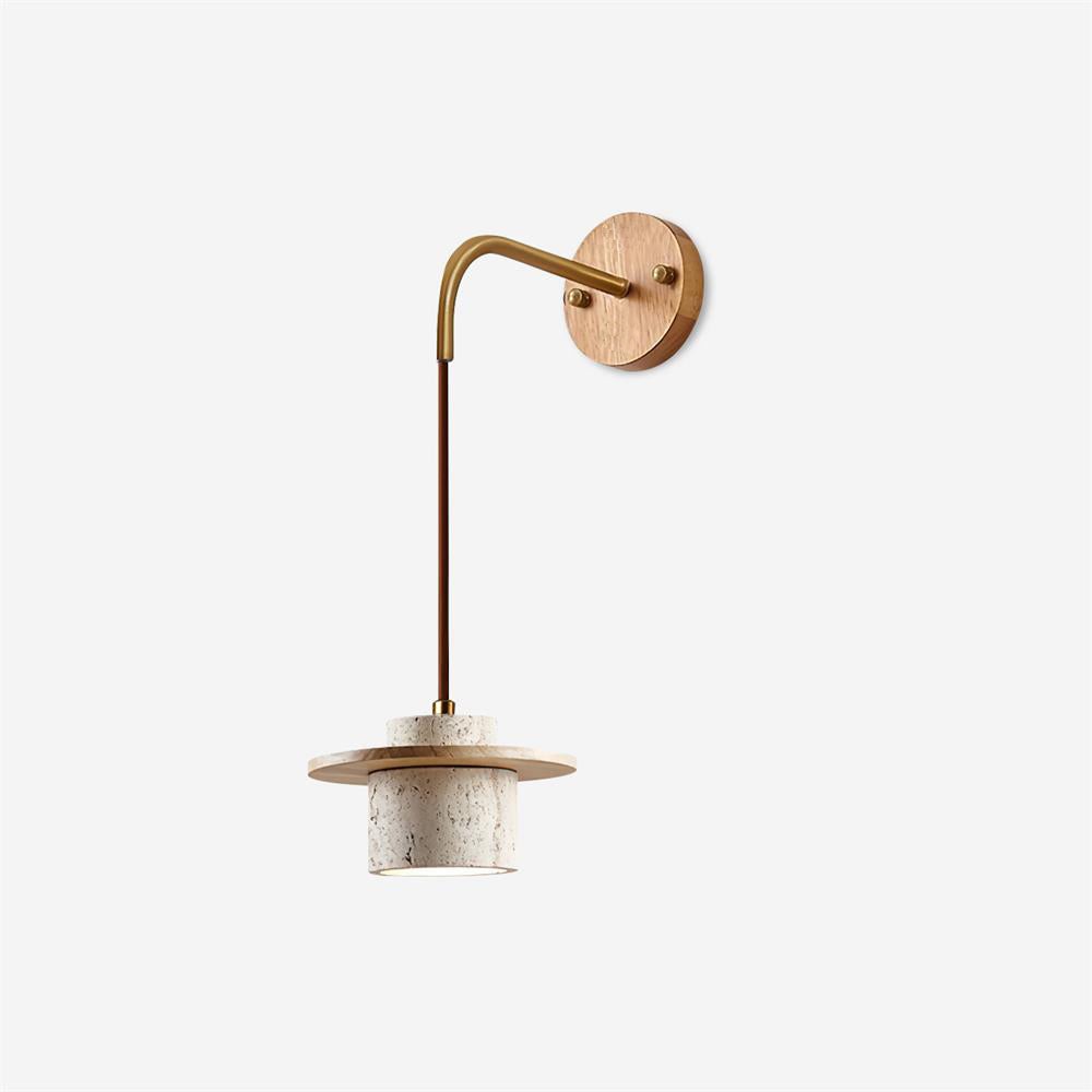 Retro Wabi Sabi getextureerde travertijn wandlamp HL991