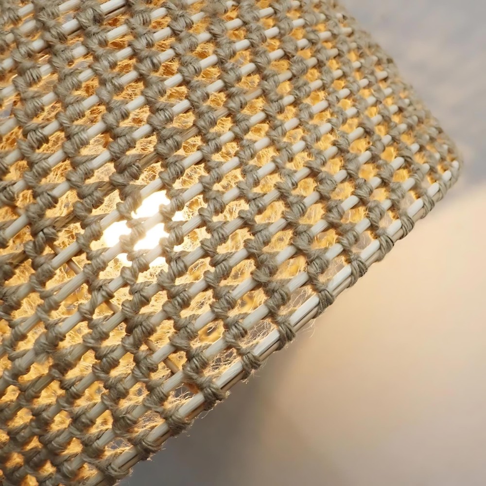 Hanglamp HL3383 van natuurlijk rotan met Japanse uitstraling