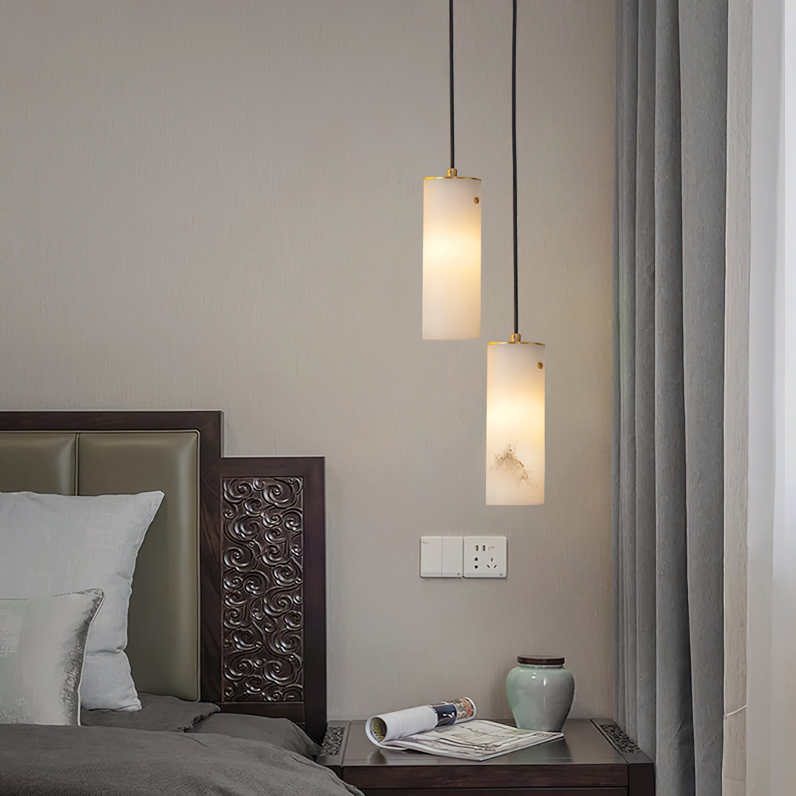 Nula verticale alabaster hanglamp HL2979