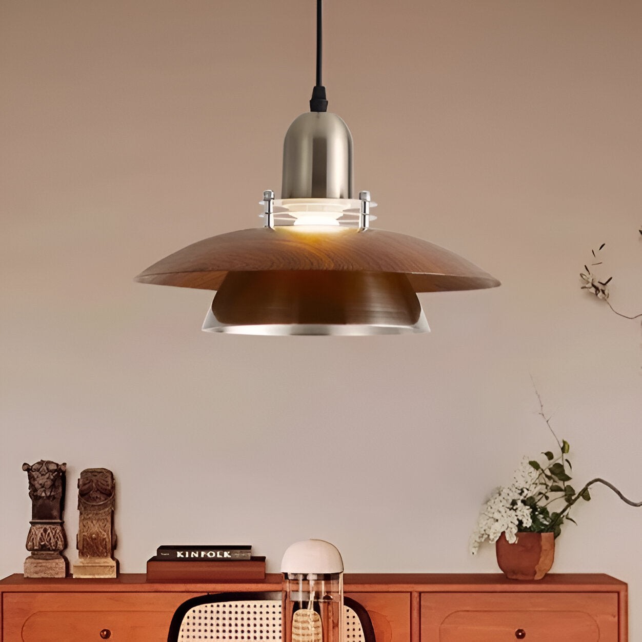 Retro middeleeuwse metalen vliegende schotel hanglamp HL1239