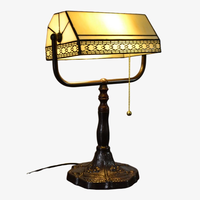 TF Tivanny Bureaulamp met bloemenmotief en glas-in-lood - Vintage tafellamp voor slaapkamer, studeerkamer of woonkamer HL3553