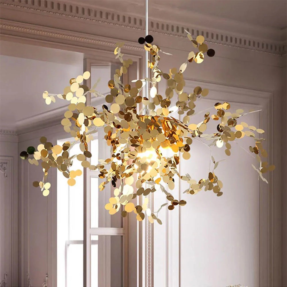 Moderne creatieve decoratieve bladroestvrijstalen hanglamp HL466