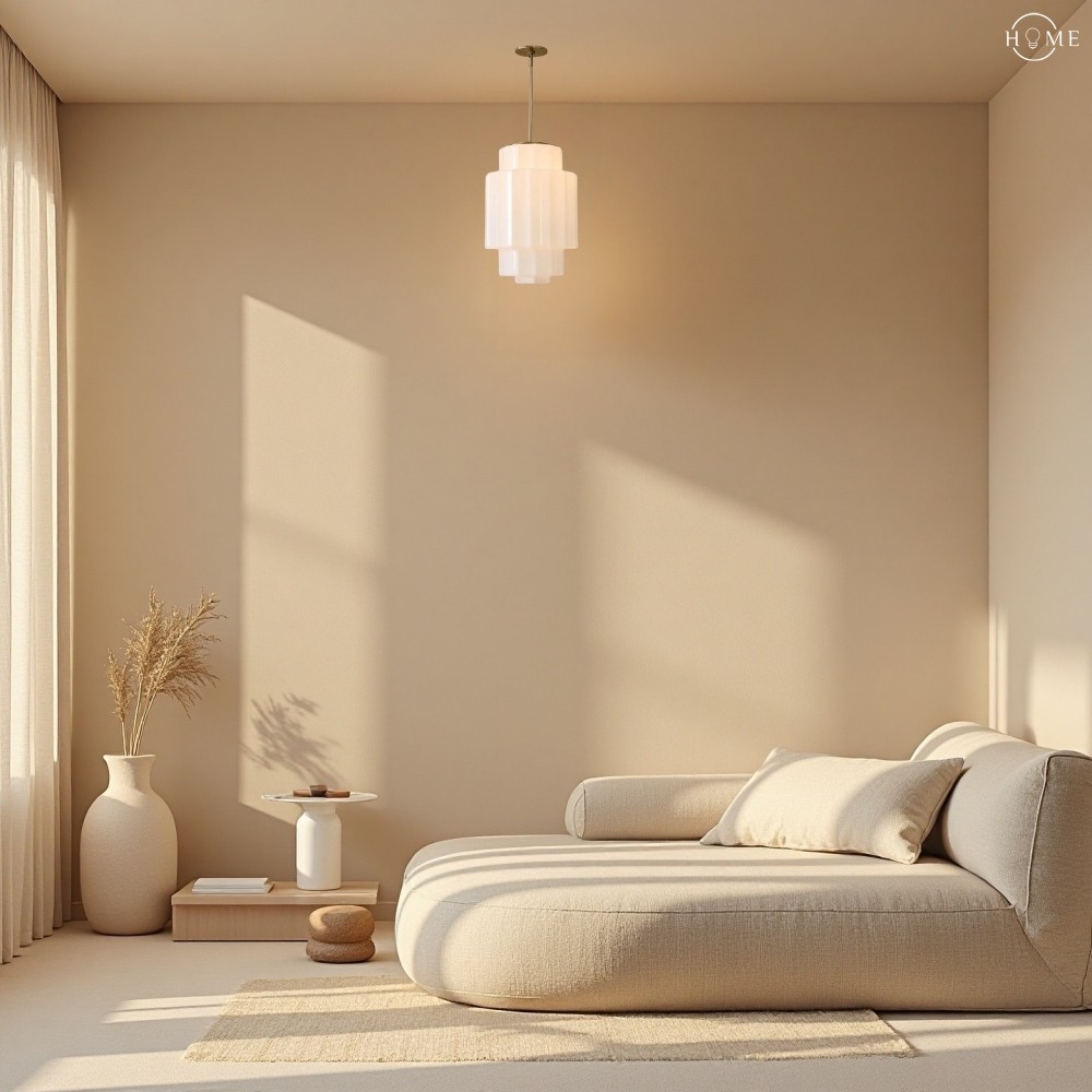 Antieke Messing Hanglamp met Opaalglas - Vintage Hanglamp met Meerdere lagen voor de Eetkamer HL1042