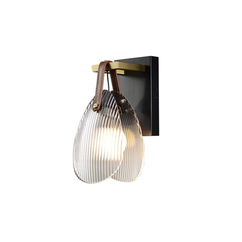 Schelpvormige glazen wandlamp HL3016