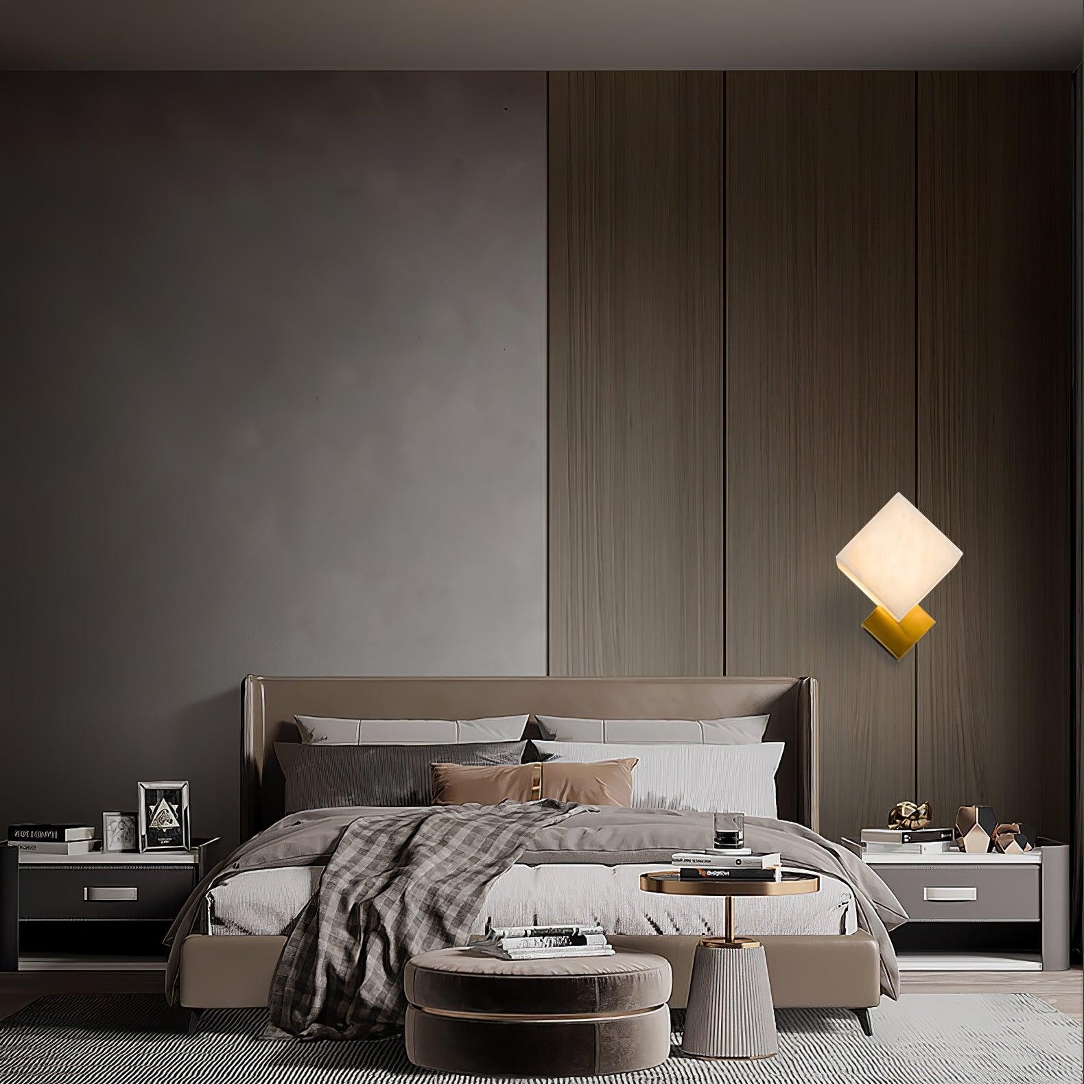 Blokvormige alabaster wandlamp HL2940
