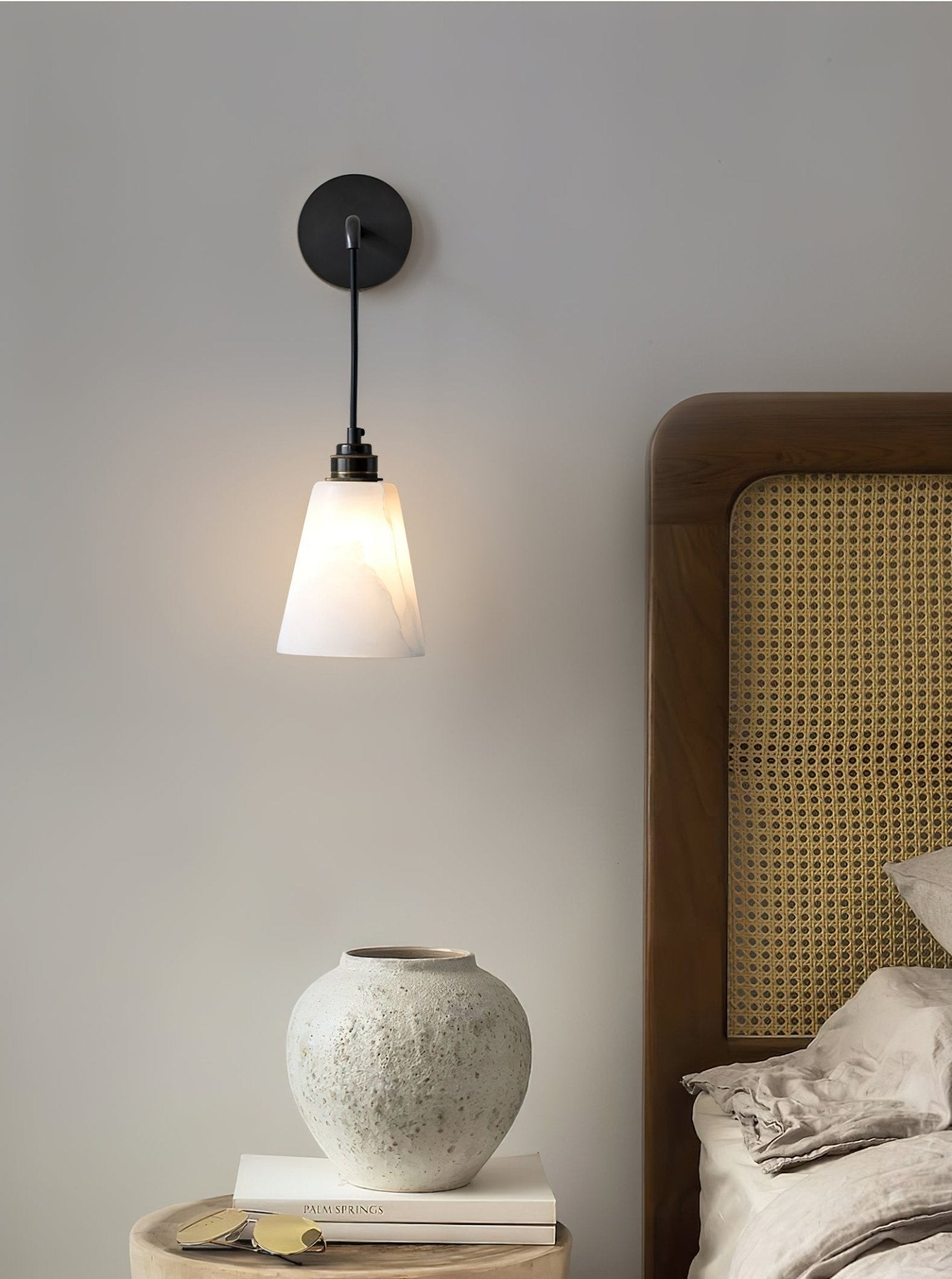 Druppelvormige alabaster wandlamp HL2956