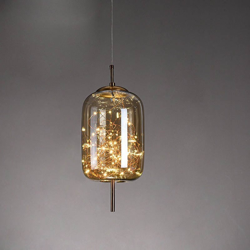 Scandinavische cilindervormige ovale glazen hanglamp HL479