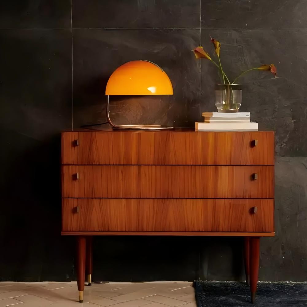 Retro Bauhaus Pudding Glazen Tafellamp HL318