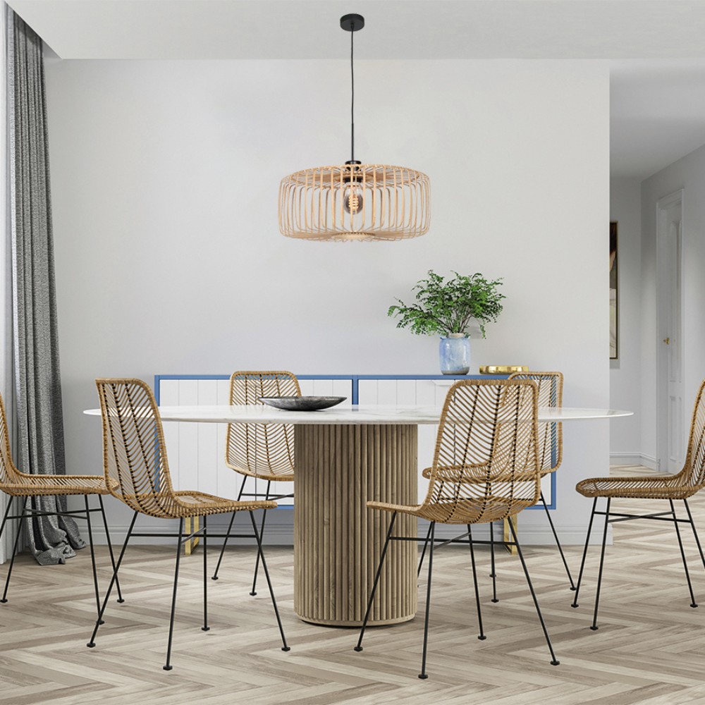 De Solar Illusion bamboe hanglamp HL3451