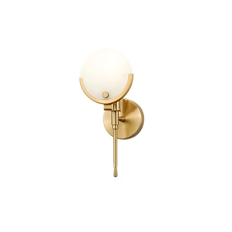 Metalen messing bolvormige slaapkamer wandlamp HL363