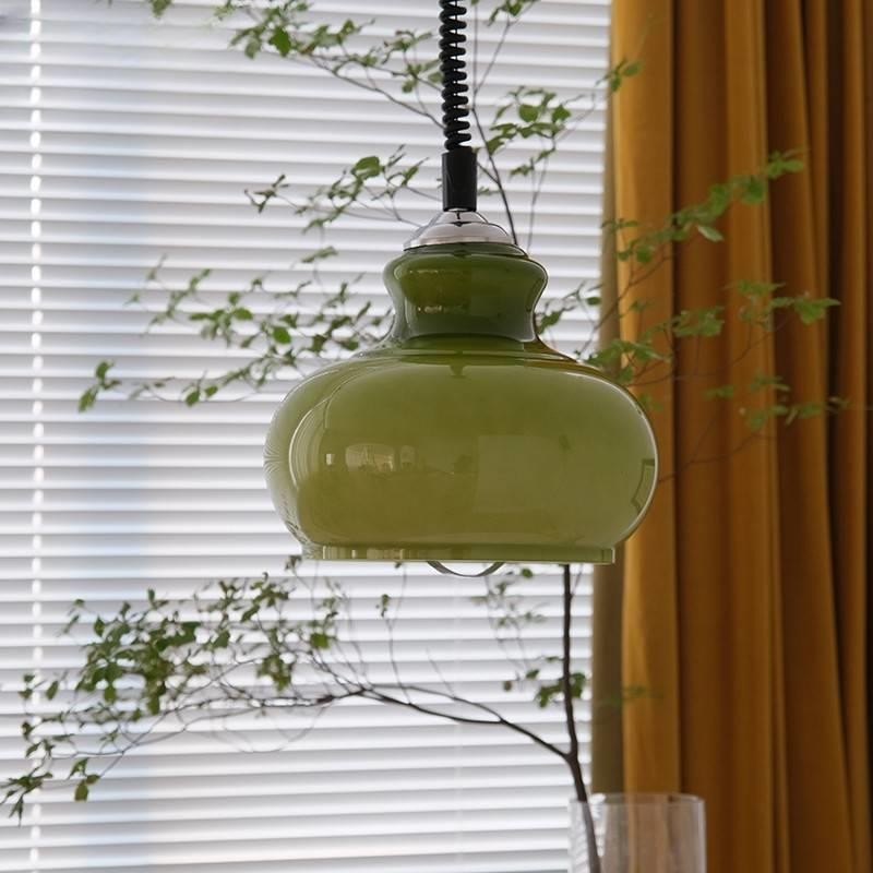 Lunea Nordic verstelbare retro hanglamp van crèmekleurig glas HL3508