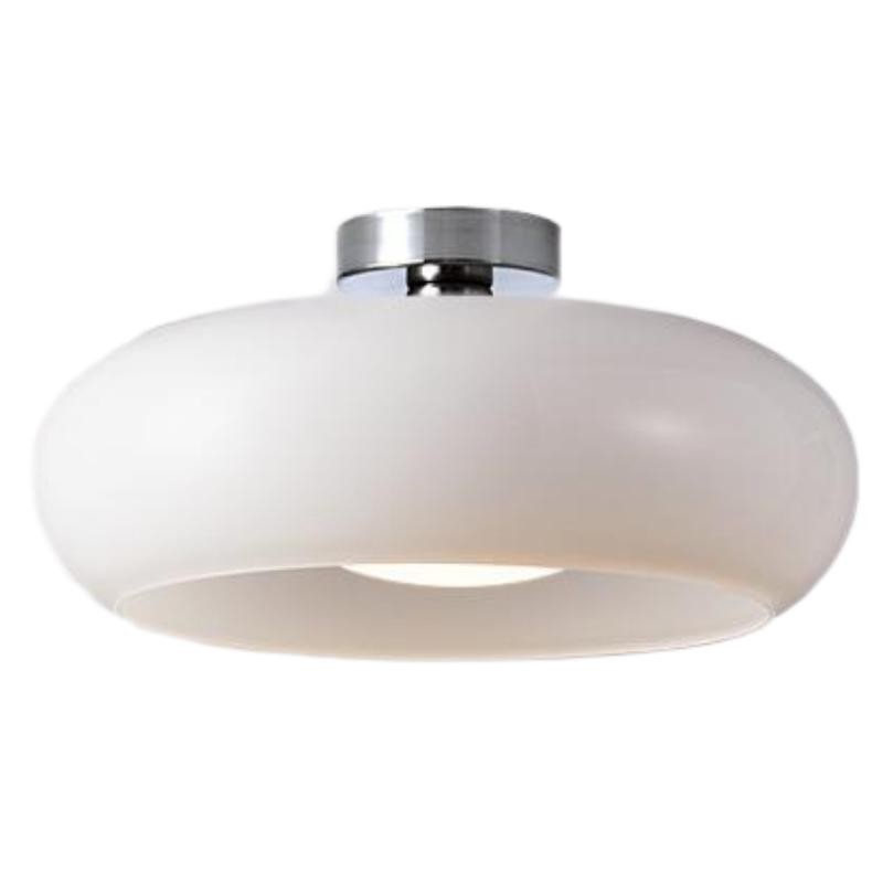 Retro messing schijf Bauhaus glazen plafondlamp HL167