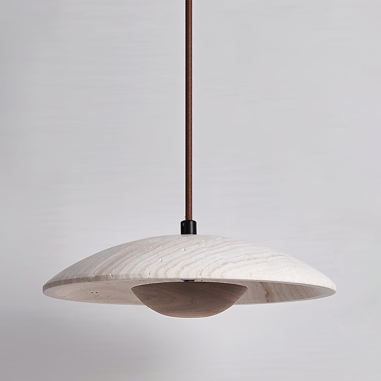 Crèmekleurige houten hanglamp HL737