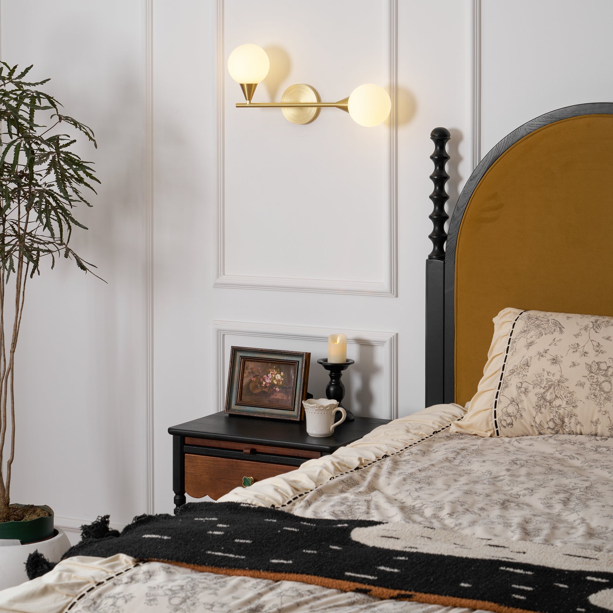 Holten messing wandlamp met arm HL2962