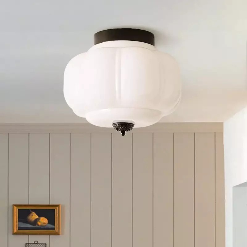 Eloise Retro Melkglas Semi-inbouw Plafondlamp HL948