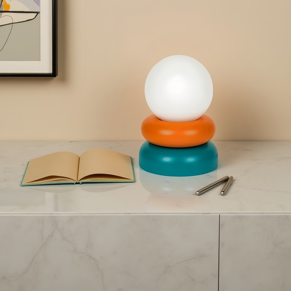 Macaron Opal Glass Tafellamp - Donut Artisan Lamp voor op het nachtkastje HL1066