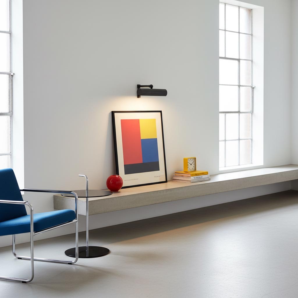 Libris Cilindervormige Schilderijlamp - Wandlamp met Metalen Kap voor Woonkamer of Slaapkamer HL2373